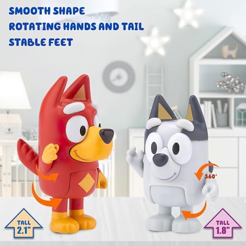 8 PCS Action Toys Playset, Wolves Action Figurines Family and Friends Set,Toys for Toddlers Muffin Cake Toppers Bandit (Dad) Chilli (Mum) Coco Bingo Snickers Rusty(Small)