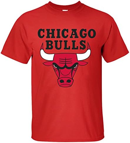 XBANG Men's Chicago Bulls Sports Logo Short Sleeve T Shirt red M