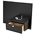 Prepac Series 9 Platform Storage Bed with Floating Headboard in Black - King, Bench not included