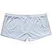 FEESHOW Men's Silky Boxer Briefs Shorts Bugle Pouch Underwear (White, X-Large)