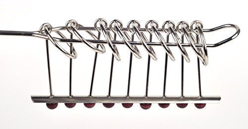 LittleTiger Traditional Brain Teaser Classical Metal Chinese 9 Linked Rings Puzzle,Comes with Instruction