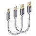 CableCreation 2pcs Short USB C Cable 6 inch, USB A to USB C Braided Fast Charging for MacBook Air, Galaxy S22 Ultra S21,iPhone 15/16,Android Auto/Cellphone,CarPlay