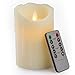 Gideon 5 Inch Flameless LED Candle Made with Real Wax and Dripping Style Design and Realistic Flickering Candle Motion Includes Remote Control - Vanilla Scented