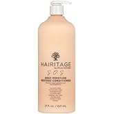 Hairitage S.O.S. Deep Moisture & Restore Deep Conditioner with Safflower Oil for Dry, Thick Hair - Hydrating - for Coily + Curly + Wavy Hair Types - Vegan for Women + Men, 21 fl. oz.