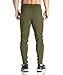 Ouber Men's Fitted Jogger Pants Gym Workout Running Sweatpants with Zipper Bottom (ArmyGreen,L)