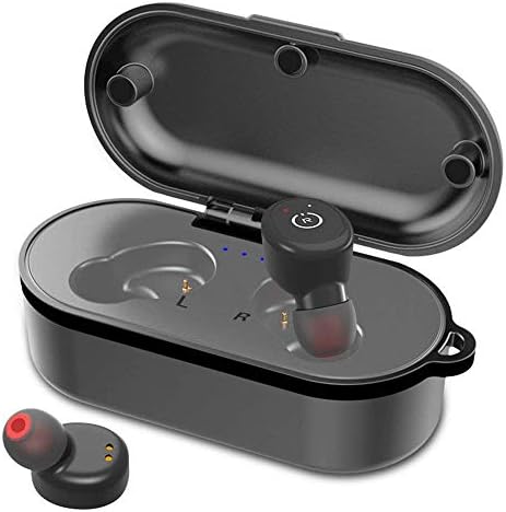 Shuua TWS Bluetooth 5.0 Wireless Charging Earbuds with Charging Case,IPX8 Waterproof Sweatproof HD 3D Stereo Touch Control Headphones with Built-in Mic
