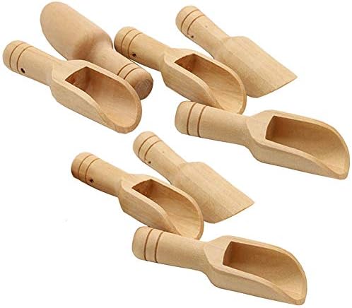 Haidong 8Pcs Wooden Bucket Powder Milk Measuring Spoon Teaspoons Coffee Bean Scoop Condiment spoon
