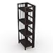 Stony Edge 4-Tier Folding Bookshelf | Espresso Wood Finish | 45x16x11.5 Inches | Book Shelf for Books and Trinkets | No Assembly Required | Foldable & Small Bookshelf for Home and Office