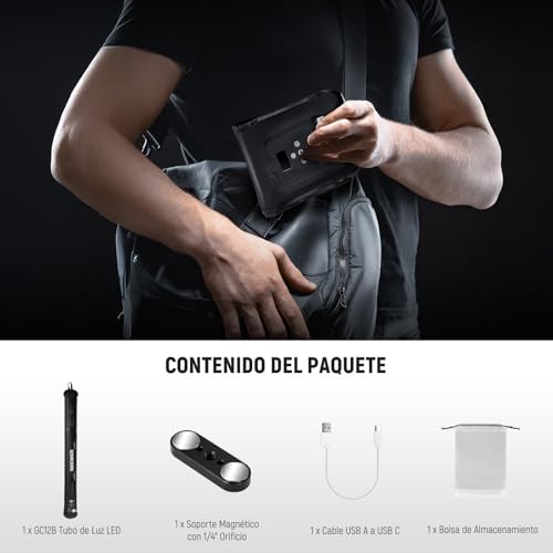 NEEWER BÁSICO 21W Tubo Luz LED Manual 35.5"/90cm, Iluminación Video Inflable Bicolor Portátil TPU, 2700-6500K 1300Lux 12 Efectos CRI95 2500mAh Batería, para Fotografía Estudio Grabación, GC21B