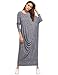 Verdusa Women's Long Sleeve Knit Asymmetric Oversized Casual Shift Long Maxi Dress A#Grey L