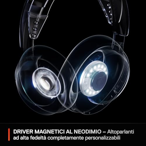 Arctis Nova 3P - Cuffie da gioco multipiattaforma wireless - Controllo via app - Batteria 40h - Driver magnetici al neodimio - 2,4GHz/BT - Mic staccabile - PS5, PS4, PC, Switch - Bianco