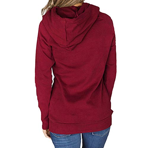 Makeupstore Sweatshirt for Women Sale,Women Long Sleeve Solid Sweatshirt Pullover Tops Casual Blouse Sweatshirt,Women's Activewear,red,M - Thumbnail 2