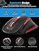 Wireless Mouse, RATEL 2.4G USB Wireless Ergonomic Mouse Computer Mouse 6 Buttons Laptop Mouse USB Mouse with Nano Receiver 2400 DPI 5 Adjustment Levels Cordless Wireless Mice for Windows-Red