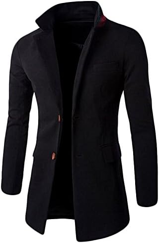 Orlando Johanson New Men's Fashion Long Sleeve Two-Button Suit Blazer Jacket Mid-Long BlackUS Medium good quality