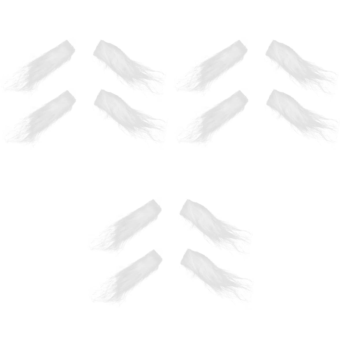 Abaodam 6 pairs Santa Claus Fake Eyebrows,White Eyebrows Facial Hair Cosplay Props,Fake Eyebrow Facial Hair Props for Christmas Masquerade Costume Adult Kids(White)