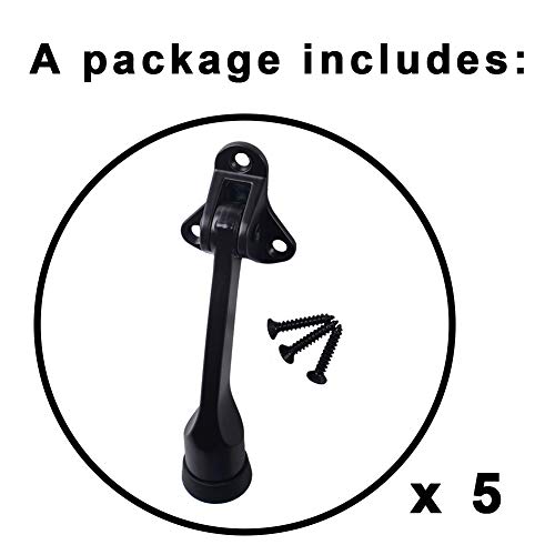 Towever Easy Pedal KickDown Door Stopper 5 Pcs per pack black Esay-Step Door Stop 4 in