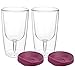 Merlot Red Lid Wine Tumbler, 10oz, 2 Pack - Southern Homewares - Insulated Double Wall Acrylic w/See Through Cup