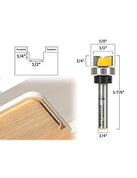yonico 14177q 1 diámetro de 2" compensar Flush recortar plantilla Router Bit con 1 4" vástago