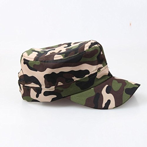 Tpingfe Outdoor Camo Tactical Plain Vintage Army Military Cadet Style Cap Hat Adjustable (E)