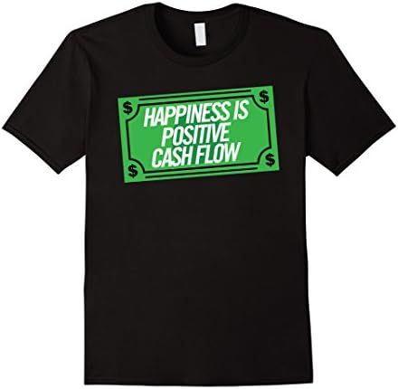 Men's Happiness Is Positive Cash Flow T-Shirt Money Tee 2XL Black