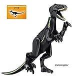 Honneth Jurassic World Dinosaur Toys Figures Large Size Dino Building Block Playset Gift for Kids (Tyrannosaur-Black, Large Size)