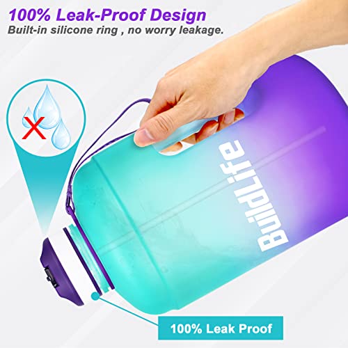 BuildLife Gallon Water Bottle with Straw 128oz Large Water Bottles