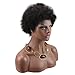 SinoArt Afro Kinky Curly Short Wig 100% Brazilian Remy Human Hair 130% Density Short Full Wig for Women (Natural Black)