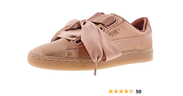 puma basket heart copper rose