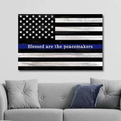 Amazon Com Police Officer Sign 20x30 Ready To Hang Canvas Wall