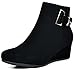 DREAM PAIRS LANG Women's Stylish Winter Faux Fur Lining Side Zipper Low Wedge Heel Booties Shoes