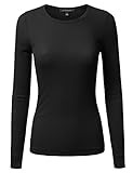 JJ Perfection Women's Knit Long Sleeve Crew Neck Thermal Top