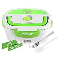 YISSVIC Electric Lunch Box Food Heater Portable Food Warmer for Car 40W 12V Car Charging Adapter with Removable Stainless Steel Container Food Grade Material