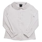 French Toast Long Sleeve Peter Pan Blouse With Lace Trim Collar (Feminine Fit) Girls White 12