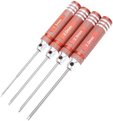 Titanium Nitride TiNi Hex Driver Wrench 4Pcs Set 1.5mm/2mm/2.5mm/3.0mm for RC
