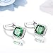 7.85Ct Green Emerald Leverback Dangle Earrings with Halo Cubic Zirconia
