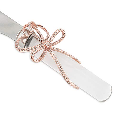 Things Remembered Personalized Blush Bow Cake Server and Knife Set with Engraving Included The