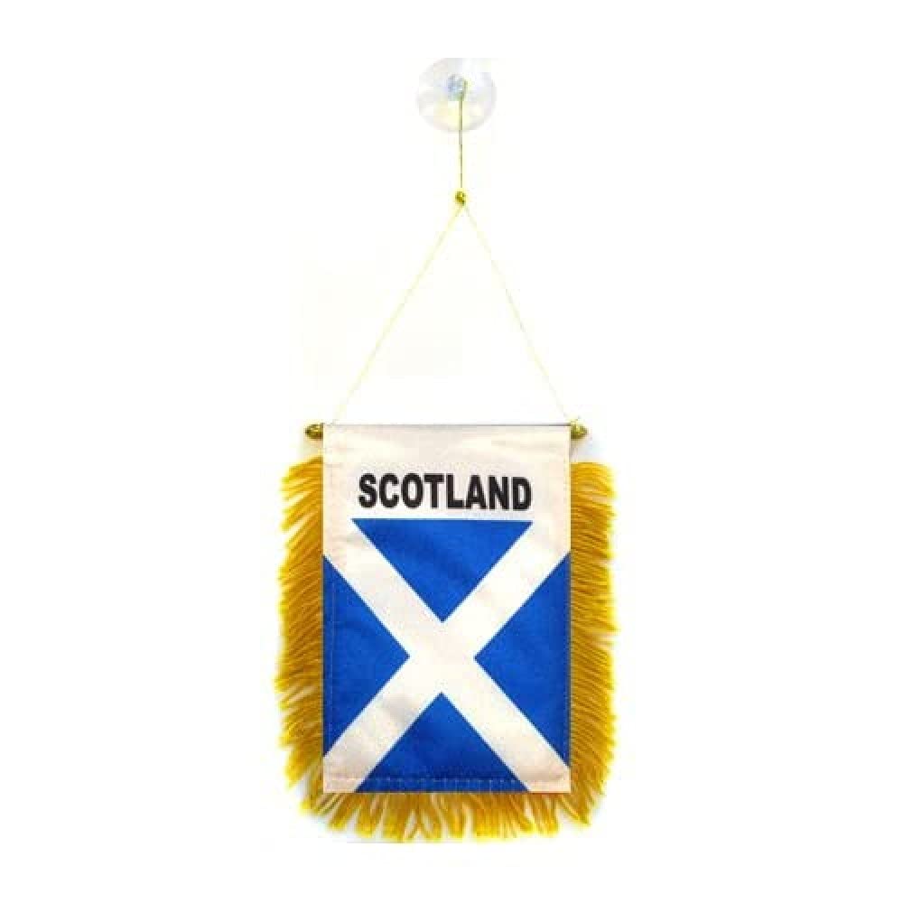AZ FLAG - Scotland Mini Banner - 6'' x 4'' - 100% Polyester Scottish Small Pennant for Car - Double-sided Flag with Suction Cup Hanger — image 1