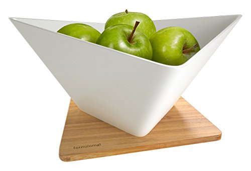 Forminimal Draining Fruit Bowl + Mat (White)