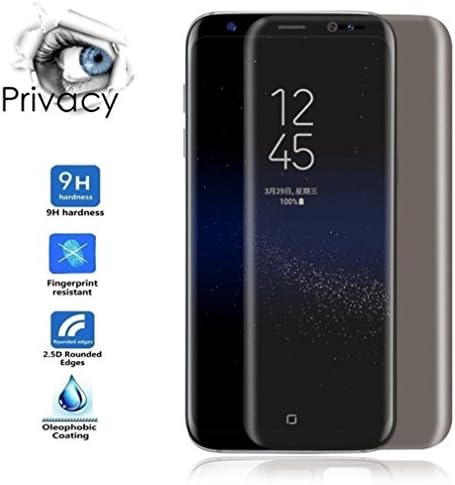 Galaxy S8 Plus Screen Protector,iMoreGro Privacy Anti-Spy [9H Hardness] [Full Coverage] [3D Touch] [Bubble-Free] [Case Friendly] Tempered Glass Screen Protector For Samsung Galaxy S8+ (6.2 inch)