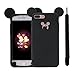 iPhone 7 Plus Case, MC Fashion Cute 3D Mickey Mouse Ears Soft and Flexible Silicone Rubber Phone Case Compatible for Apple iPhone 7 Plus (2016) and iPhone 8 Plus (2017) (Black)
