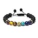 7 Chakra Adjustable - Essential Oil Diffuser Bracelet (by Vitality Extracts) - Aromatherapy, Meditation, Crystals and Healing Stones, Stress Relief, Chakra, Handmade