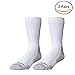 2-Pair Pack Wells Lamont Men’s White Cotton Crew Socks | Durable, Comfortable Work Socks | Made in the USA | Men's Sizes 10-12 ½