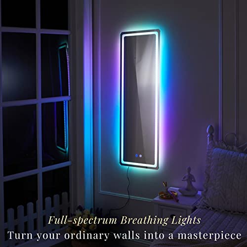LUXFURNI Full Length Mirror Wall Mounted Mirror for Bedroom, RGB Color