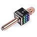 IMMOSO xi-08-microphone Portable Wireless Karaoke Microphone with LED Light, Rose Gold