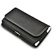 Samsung Galaxy S5, Galaxy S6, Galaxy S6 Active, S7, S8, S9 ~ XL Large Horizontal Premium Black Nylon Sleeve Pouch Carry Case Belt Clip, Belt Loop Holster for Galaxy S5, S6, S6 Active, S7, S8, S9