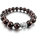Men,Women's 10mm 12mm Alloy Bracelet Link Wrist Brown Silver Tiger Eye Buddha Mala Beads Elastic