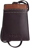 Coach Dark Mahogany Brown Leather Id Badge Holder Lanyard