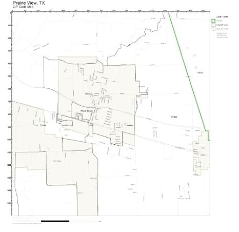 Amazon.com: ZIP Code Wall Map of Prairie View, TX ZIP Code Map