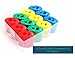 Mega Stationers Mega Pack of 12 Double Hole Oval Shaped Pencil Sharpener with Cover and Receptacle - Comes in 4 Colors