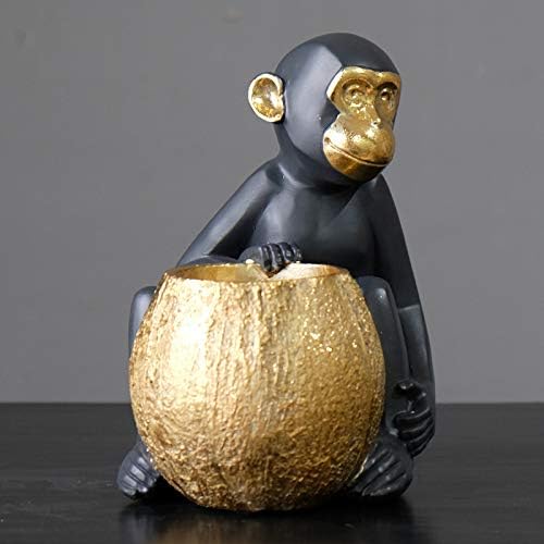 ALILEO Nordic Creative Three Non-Monkey Ornaments Living Room Porch Wine Cabinet Pineapple Fruit Plate Leaf Decorations Crafts Furnishings, D Cans